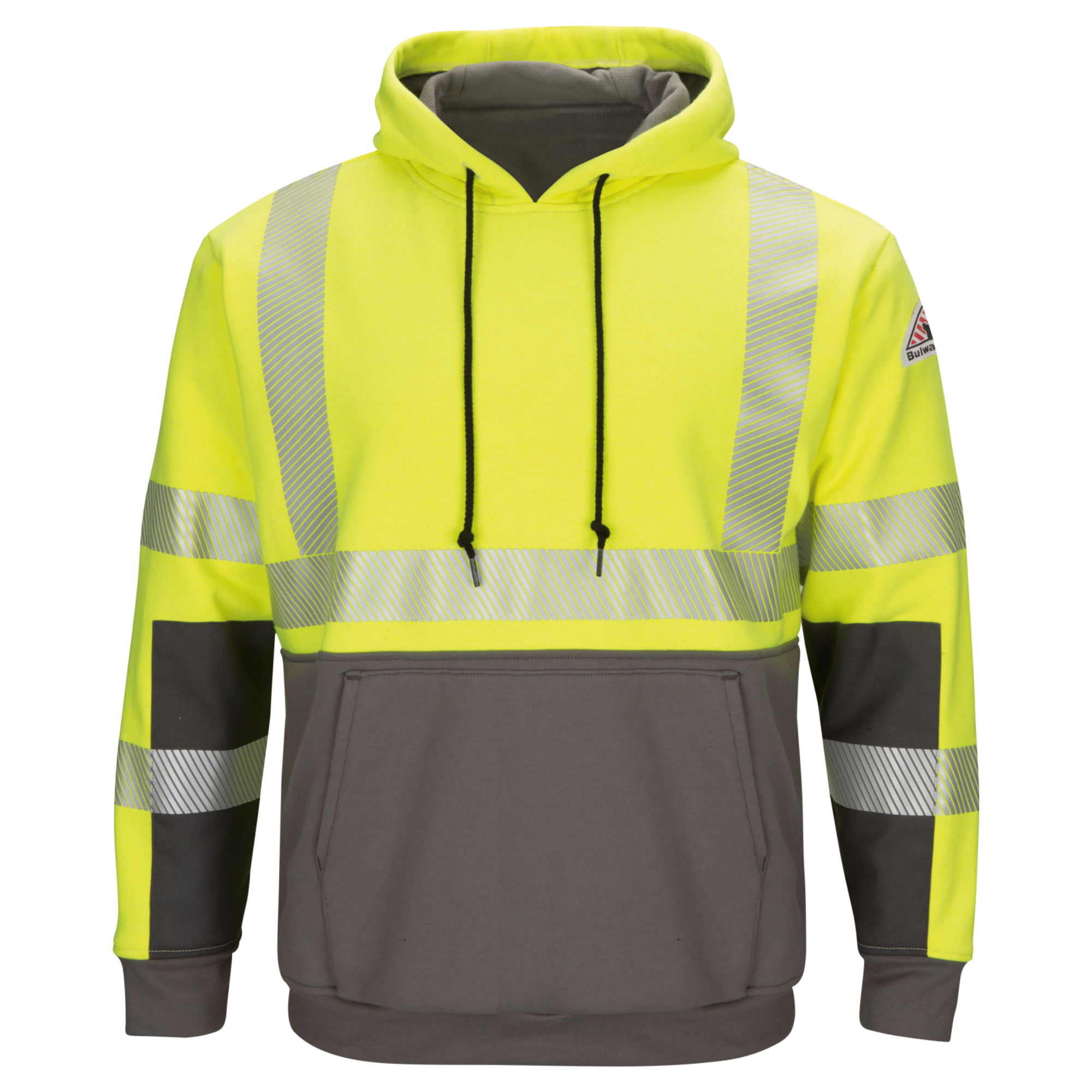 Bulwark Men's FR Hi-Visibility Color Block Pullover Fleece Sweatshirt from GME Supply